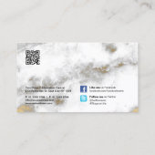 QRコードソーシャルメディアインテリアデザイン金ゴールド大理石 名刺 (裏面)