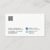 QRコードソーシャルメディアブルーウォーターカラー 名刺 (裏面)