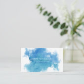 QRコードソーシャルメディアブルーウォーターカラー 名刺 (スタンド正面)