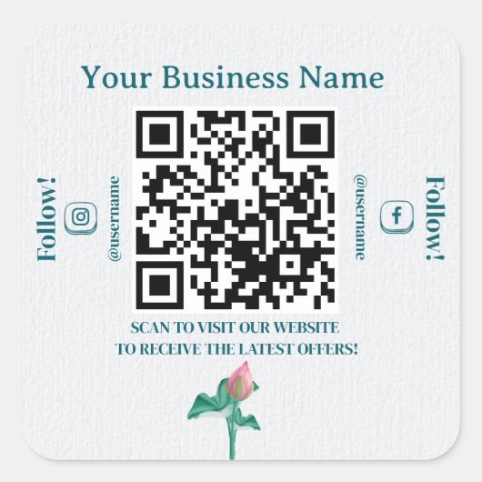 QRコードソーシャルメディアマーケティング事業 スクエアシール (正面)