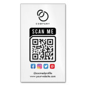 QRコードソーシャルメディアロゴのスキャンモダンシンプル マグネット名刺 (正面縦)