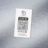 QRコードソーシャルメディアロゴのスキャンモダンシンプル マグネット名刺 (インサイチュ)