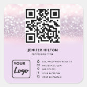 QRコードソーシャルメディアロゴビジネスのミニマル スクエアシール (正面)