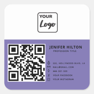 QRコードソーシャルメディアロゴビジネスのミニマル スクエアシール