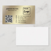 QRコードソーシャルメディアロゴビジネスのミニマル 名刺 (正面/裏面)