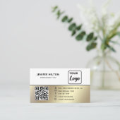 QRコードソーシャルメディアロゴビジネスのミニマル 名刺 (スタンド正面)