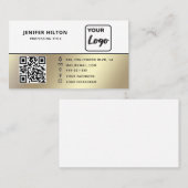 QRコードソーシャルメディアロゴビジネスのミニマル 名刺 (正面/裏面)