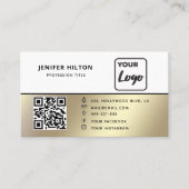 QRコードソーシャルメディアロゴビジネスのミニマル 名刺 (正面)