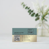QRコードソーシャルメディアロゴビジネスのミニマル 名刺 (スタンド正面)