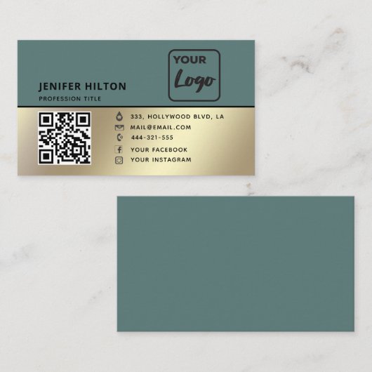 QRコードソーシャルメディアロゴビジネスのミニマル 名刺 (正面/裏面)