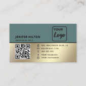 QRコードソーシャルメディアロゴビジネスのミニマル 名刺 (正面)