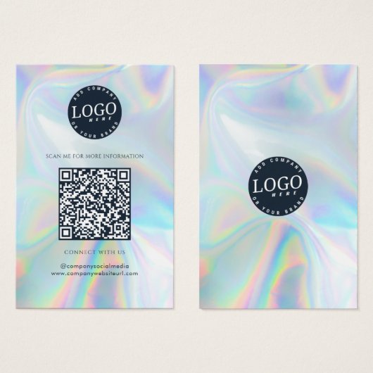 QRコードソーシャルメディア会社ウェブサイトホログラフィー (正面&裏面)