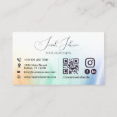 QRコードソーシャルメディア水カラーパステル 名刺 (裏面)