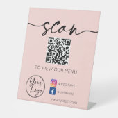 QRコードソーシャルメディア赤面 台座サイン (正面)