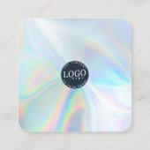 QRコードソーシャルメディアWebサイトホログラフィーモダン スクエア名刺 (裏面)