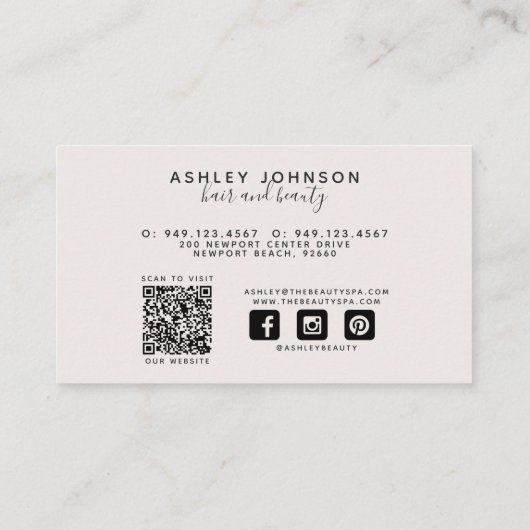 QRコードソーシャルモダンメディア植物体赤面スクリプト 名刺 (裏面)