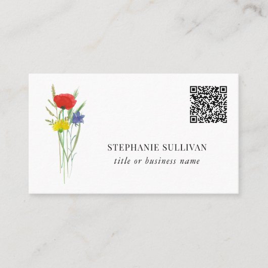 QRコードタイトル事業名ワイルドフラワー 名刺 (正面)