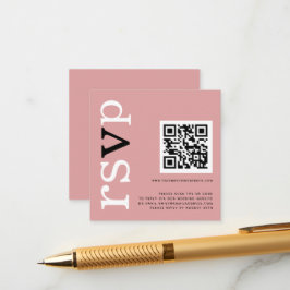 QRコードタイポグラフィダスティバラ結婚のオンラインRSVP エンクロージャーカード