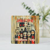 QRコードタイ不気味ムハロウィーン招待状 招待状 (スタンド正面)