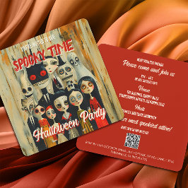 QRコードタイ不気味ムハロウィーン招待状 招待状