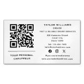 QRコードタクシードライバーソーシャルメディア マグネット名刺 (正面)