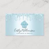 QRコードターコイズカップケーキドリップベーカリーパティシシェフ 名刺 (正面)