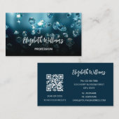 QRコードダイヤモンドきらめくメイクアップアーティスト 名刺 (正面/裏面)