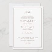 QRコードダスティバラクラシックスクリプトモノグラム結婚ズ 招待状 (正面)