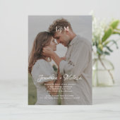 QRコードダスティバラ予算モノグラムオーバーレイ結婚ズ 招待状 (スタンド正面)