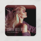 QRコードダンサーのカメラマンの写真をモデル スクエア名刺 (正面)