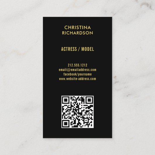 QRコードダンサーのカメラマンの写真をモデル 名刺 (裏面)