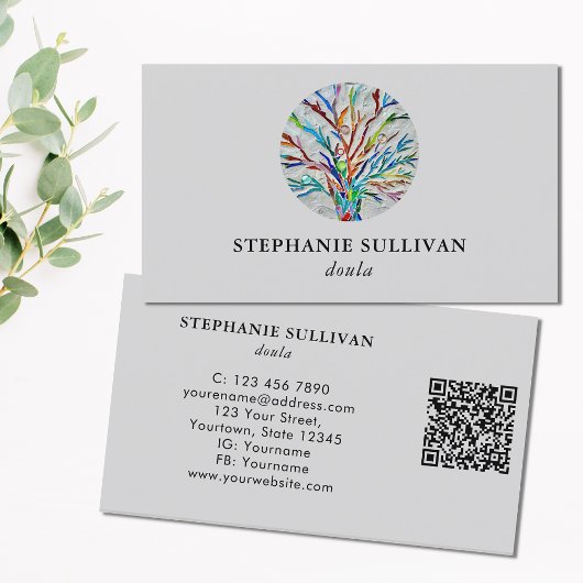 QRコードツリーオブライフダラ 名刺