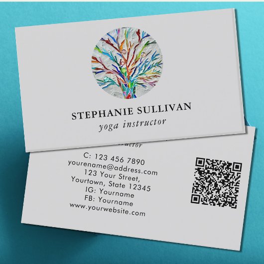 QRコードツリーオブライフヨガインストラクター 名刺