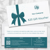 QRコードティール(緑がかった色)ライフコーチサービスギフト券カード