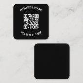 QRコードテキストを追加 スキャン ミニマル シンプル スクエア スクエア名刺 (正面/裏面)