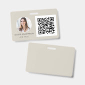 QRコードテラコッタフォト名刺 バッジ (正面＆裏面)