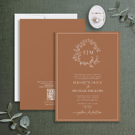 QRコードテラコッタフォーマルリーピークレストモノグラム 招待状
