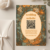 qrコードテラコッタフローラ結婚アールヌーボー エンクロージャーカード