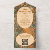 QRコードテラコッタフローラ結婚アールヌーボー オールインワン招待状 (内側)