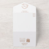 QRコードテラコッタリーピークレストモノグラム結婚ズ オールインワン招待状 (外側)