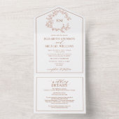 QRコードテラコッタリーピークレストモノグラム結婚ズ オールインワン招待状 (内側)