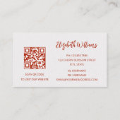 QRコードテラコッタ金ゴールド水彩背景 名刺 (裏面)