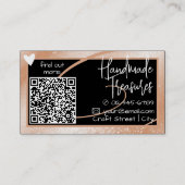 QRコードテンプレートスタイリッシュピーチオレンジ色のフレームハート 名刺 (裏面)