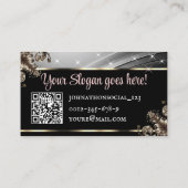 QRコードテンプレートデラックスシルバーバララグジュアリーシック 名刺 (裏面)