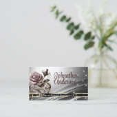 QRコードテンプレートデラックスシルバーバララグジュアリーシック 名刺 (スタンド正面)