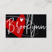 QRコードテンプレートレッド製愛ハートクレーター 名刺 (正面)