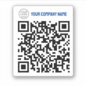 QRコードテンプレート文字の例 シール (正面)