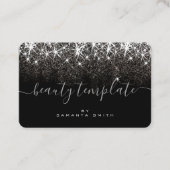 QRコードテンプレート発光白金シルバー美しい 名刺 (正面)