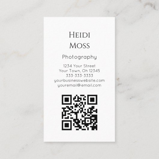 QRコードデザートカボスプロフェッショナル写真家 名刺 (裏面)