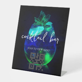QRコードデジタルメニューカクテルバー 台座サイン